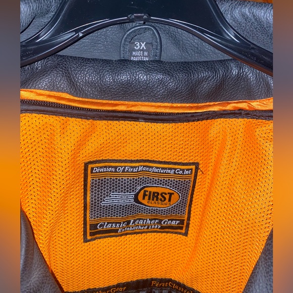 3XL First Mfg Co. Men's Leather Jacket Black - Picture 2 of 4